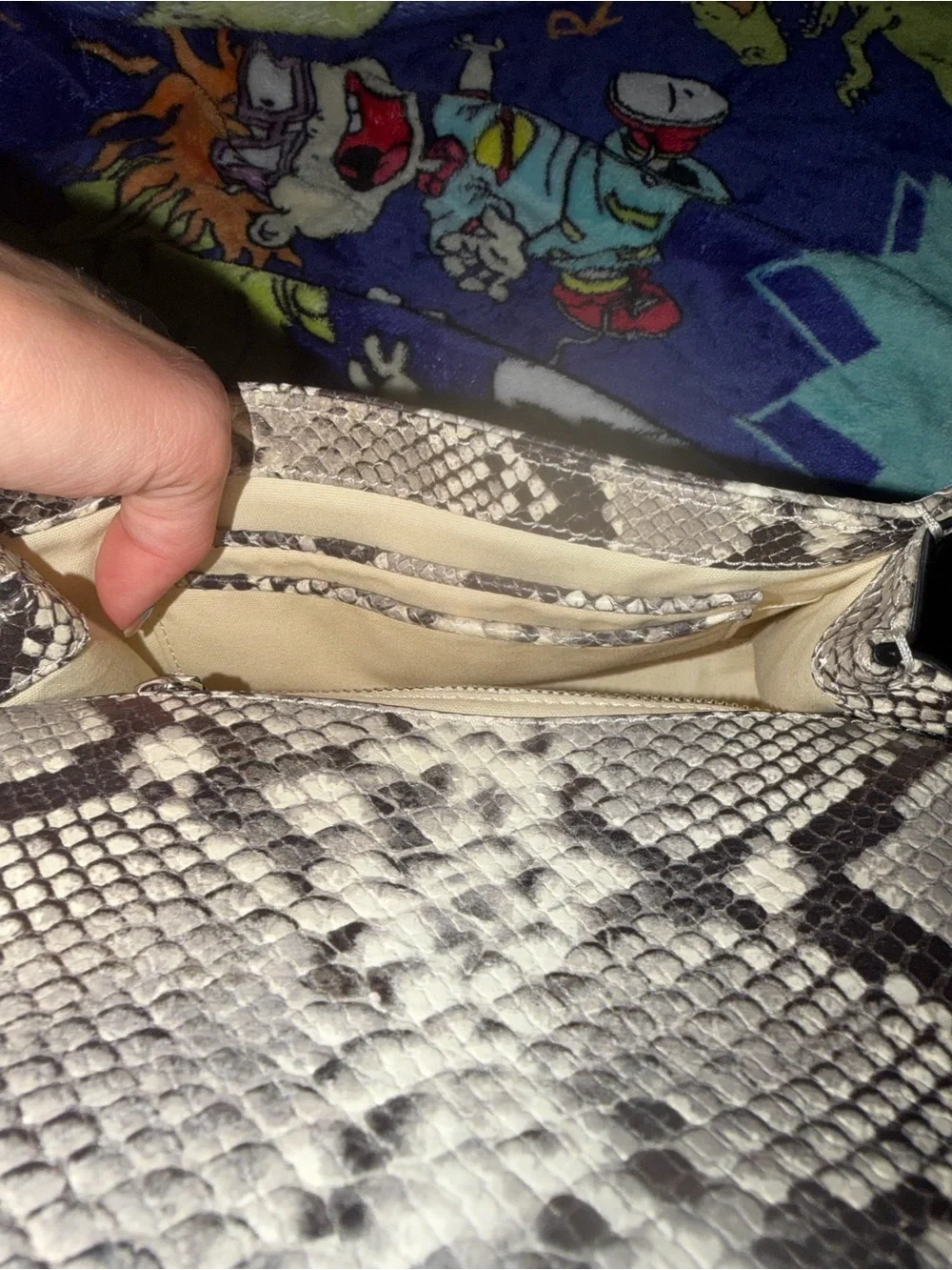Euc tory burch snakeskin small fleming shoulder bag